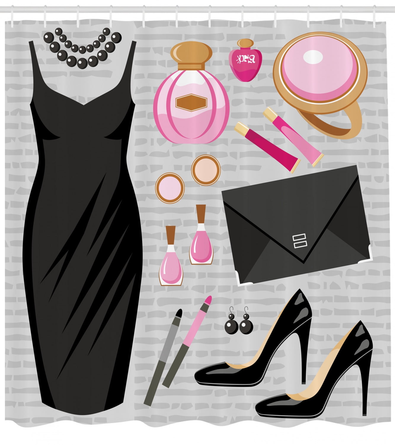 pink heels and clutch bag