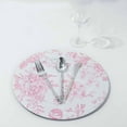 thumbnail image 6 of Set of 24 French Toile Charger Plates, 13" Pink Floral Acrylic Round Plates for Wedding Reception Dinner Party Decor,Durable Stylish Tableware, 6 of 9