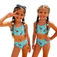 thumbnail image 4 of CCRFTGI Girls Swimsuits Size 7-8 2 Piece Set Swim Vacation Bikinis Beach Holiday Girls Bathing Suit Summer Cute Animal Print Girls Fashion Swim Suit Kids Bikini Swimwear Cyan 2-3 Years, 4 of 9