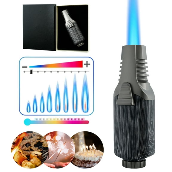 Butane Torch Lighter, Multipurpose Windproof Windproof Adjustable Flame Lighter, Refillable Kitchen Cooking Torch with Gift Box (Butane Not Included)