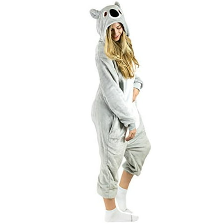 Bad Bear Brand Adult Onesie Koala Animal Pajamas Comfortable Costume with Zipper and Pockets (Large),