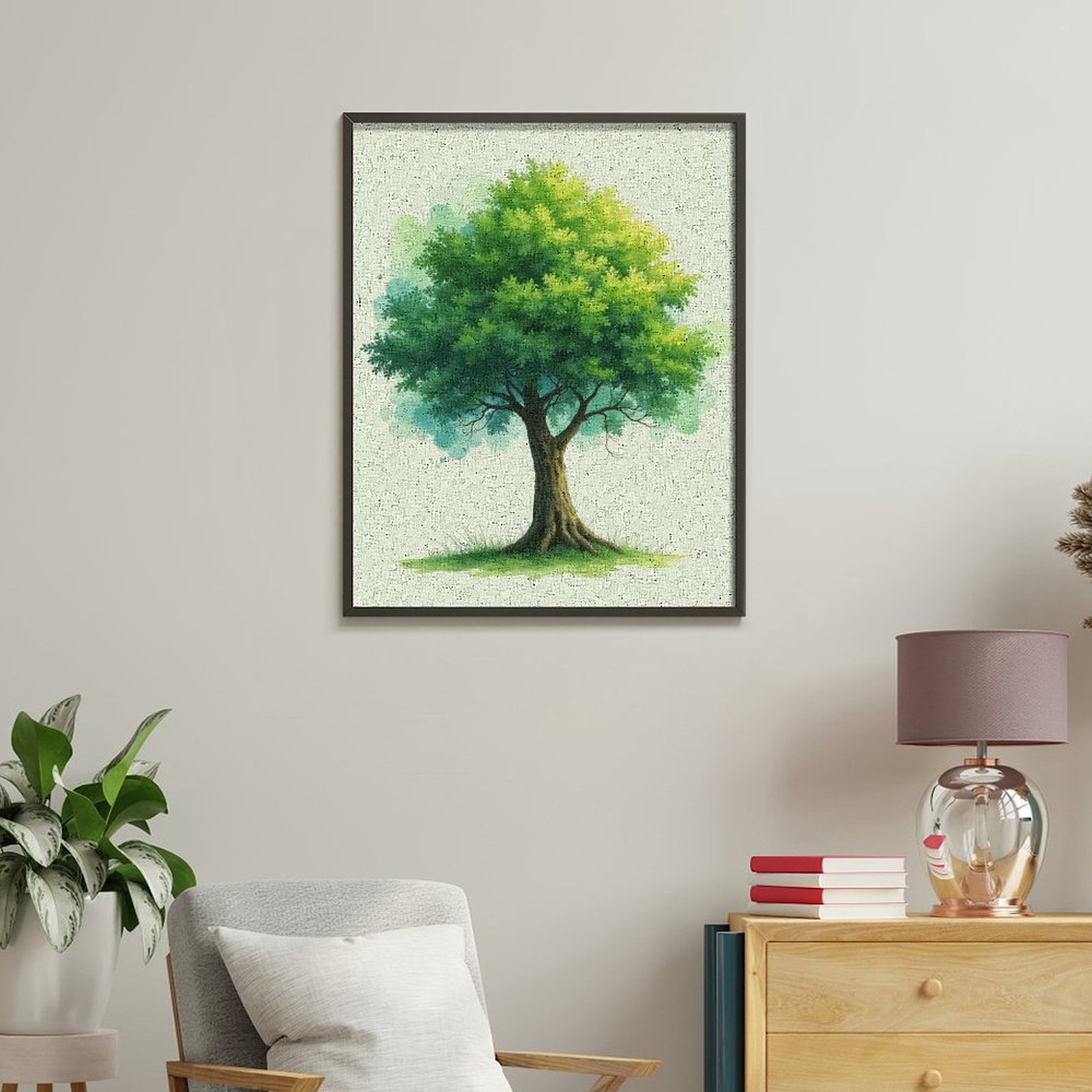 Paint By Numbers Kit for Adults Beginner - DIY Green Tree Nature Illustration Art Canvas Painting Kits for Adults, Frameless Paint By Number for Adults for Home Wall Decor 16x20 Inch