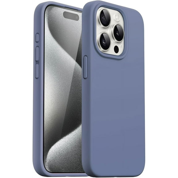 Silicone Case for iPhone 15 Pro Max 6.7-Inch, Silky-Soft Touch Full-Body Protective Phone Case, Shockproof Cover (Winter Blue)