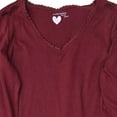 thumbnail image 2 of Womens Burgundy & Red Snow Flake Fleece Print Fleece Pajamas Sleep Set Large, 2 of 4