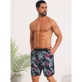 thumbnail image 2 of DARING DIVA Men's Swimming Elastic Liner Drawstring Beach Shorts with Pocket 28 Black Red, 2 of 7