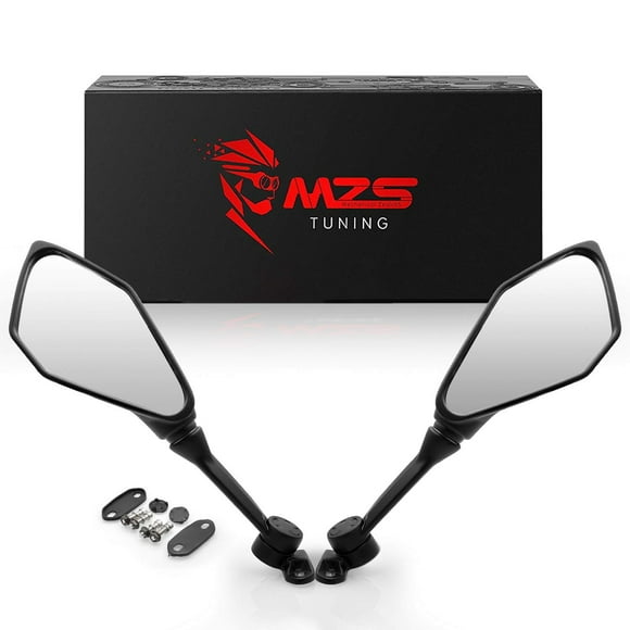 Espejos retrovisores para moto MZS Racing con carenado lateral negro