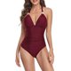 thumbnail image 3 of Gibobby Bañador de una pieza Traje de baño grande sexy con cuello colgante y espalda abierta para mujer(Rojo,XL), 3 of 4