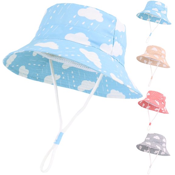 Jamicy Baby Toddlers Sun Hat for Boys Girls Adjustable Fisherman Bucket Hat for Kids UPF 50  Sun Protective Child Summer Beach Hats