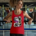 thumbnail image 4 of Racoons Howling at the Moon Women's Tank Top Funny Galaxy Wildlife Universe Humor Weird Animal in Space, 4 of 7