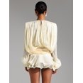 thumbnail image 4 of Vestido de verano Tsukko con dobladillo con volantes y manga larga para mujer, blanco, 4 of 5