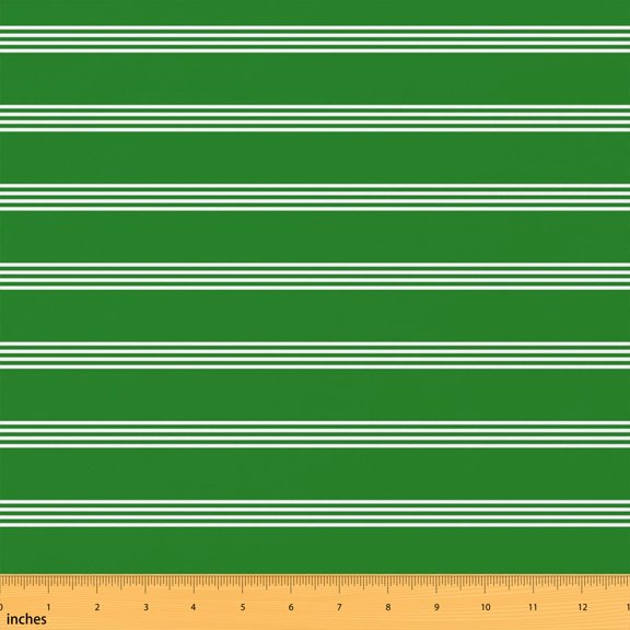 Manfei Modern Stripes Fabric by the Yard 1 Yard, Geometric Minimalism Home Decor Fabric by the Yard, Kelly Green Stripe