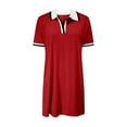 thumbnail image 2 of Womens Polos Dresses Casual Summer Shirts Dress Short Sleeve V Neck Tennis Golf Mini Shift Dresses 2025 Fashion Vacation Travel Skirts Outfit, 2 of 9