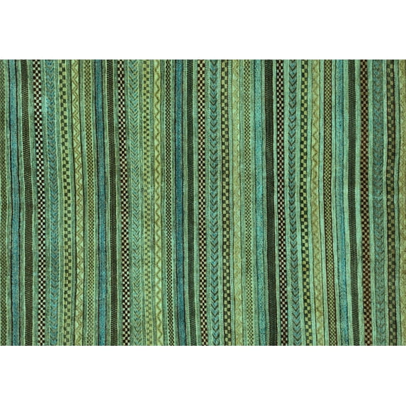 Ahgly Company Indoor Rectangle Abstract Light Blue Modern Area Rugs, 2' x 4'