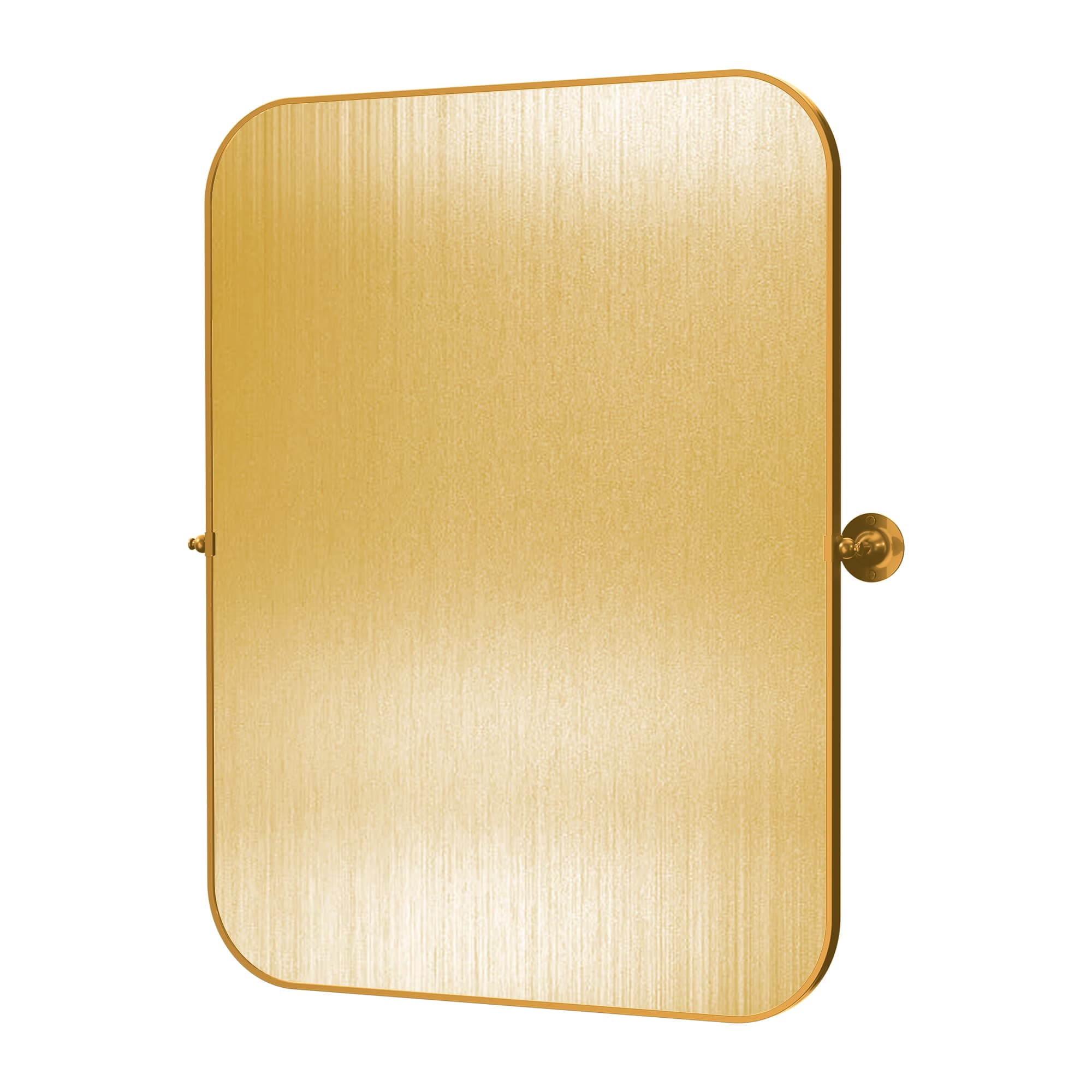 MAYEERTY 36"×24" Gold Iron Rectangular Wall Mirror Rounded Corners, Hardware, Durable for Home