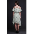thumbnail image 3 of Bimba Bird Print Flutter Sleeve Womenâ€™s Party Tunic Cold Shoulder Midi Dress-X-Small, 3 of 6