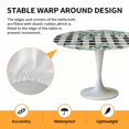 thumbnail image 2 of Elastic Fitted Round Tablecloth, Green Eucalyptus Leaves Waterproof Stretch Table Cover for 45"-54" Tables, Daisy Floral Washable Outdoor Tablecloths for Patio, Picnic, Camping, 2 of 9