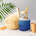 thumbnail image 5 of Ambesonne Ocean Soap Dispenser & Toothbrush Holder Set, Sea Turtle in Deep Sea, 2 Pcs, Aqua Navy Brown, 5 of 6