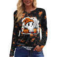 thumbnail image 5 of Womens Long Length Sleeve Tops Halloween Pumpkin Costume Ghost Fall Tees Top Casual Cute Shirt Witchy Vibes Fall Outfit, 5 of 6