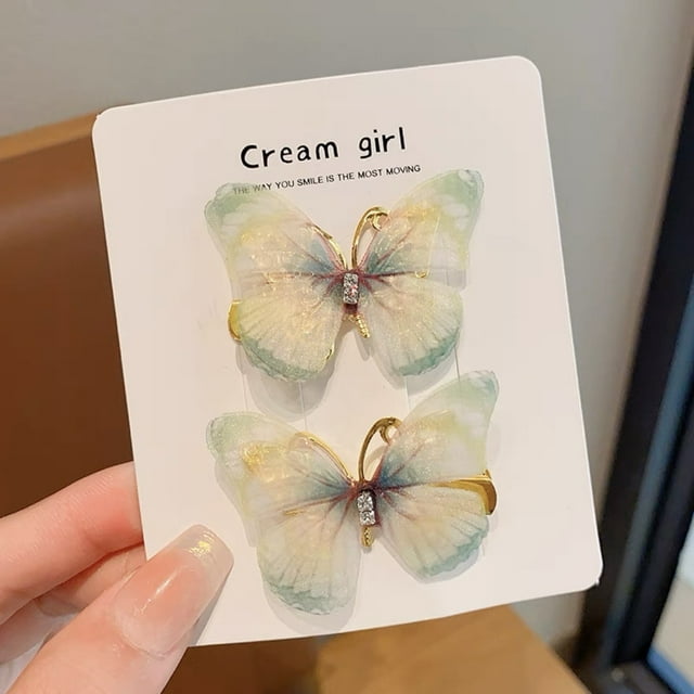 Horquillas con mariposas voladoras, coloridas y brillantes, para niñas pequeñas. Moños para el cabello de niñas y mujeres. Adornos peludos para el cabello.