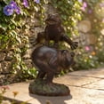 thumbnail image 6 of The Growing Ground Frog Garden Statue, Hand-Painted Jumping Frog Decor for Indoor & Outdoor Use, Yard, Lawn, Patio, Dark Bronze, 6 of 9