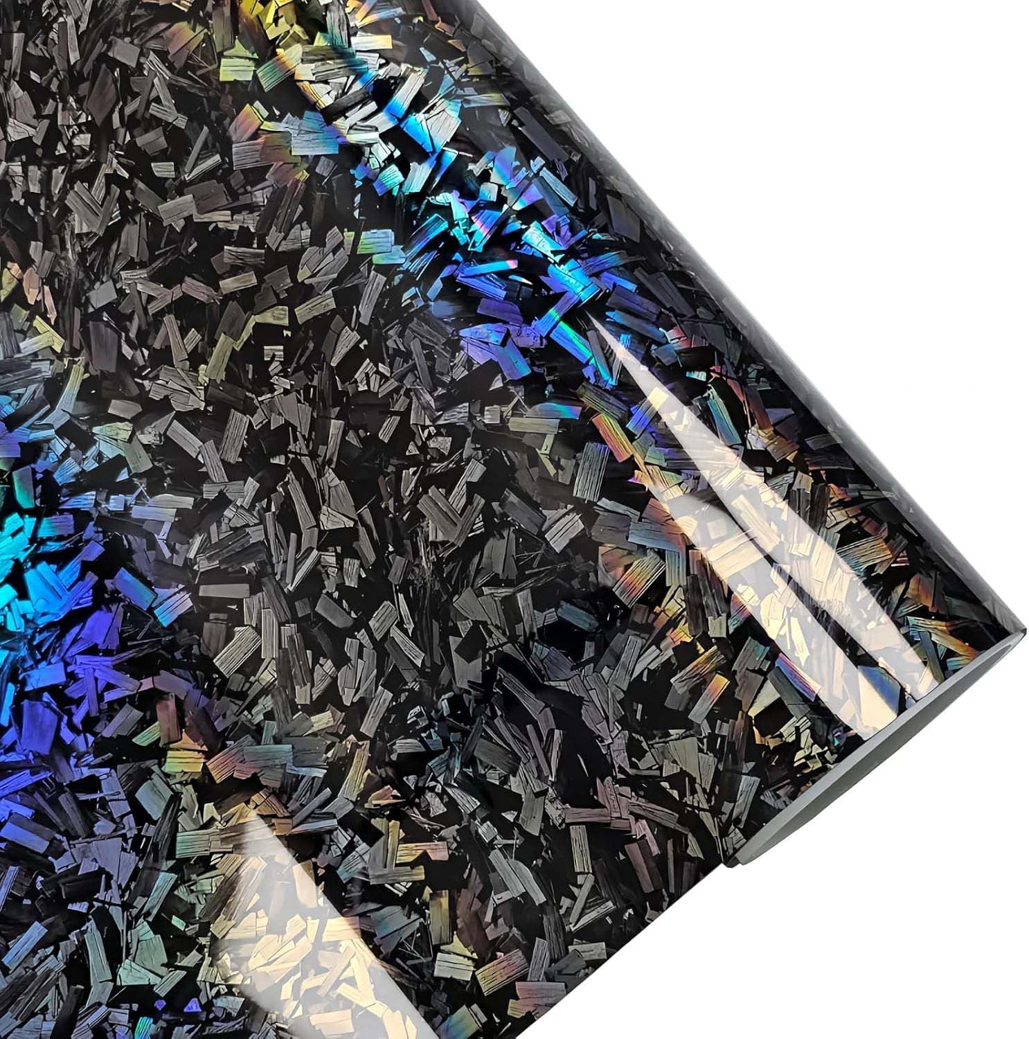 Carbon Fiber Vinyl Wrap Roll 50 cm x 150 cm Forged Gloss Finish Self-Adhesive Film for Car Auto Motorcycle Vehicle DIY Application