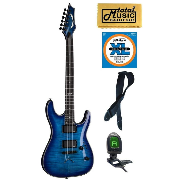 Dean Custom 450 Electric Guitar, Trans Blue Flame, EMG Pickups, FREE EXTRAS  ,C450 FM TBL PACK