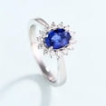 thumbnail image 3 of HeartsAndYou 2.2ct Natural Sapphire Diamond Cluster Flower Solitaire Ring 14k REAL White Gold, 3 of 9