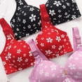 thumbnail image 5 of SPZTSX Wireless Tshirt Bras for Women Cute Floral Printed Full Coverage Comfortable No Underwire Push Up Everyday Bra, 5 of 7