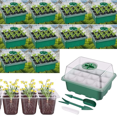 Fabulas Seed Starter Trays, 10 Packs with Humidity Dome, 120 Fabulas Seed Starter Trays, 10 Packs with Humidity Dome, 120