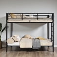 thumbnail image 2 of Tcbosik Bunk Bed Twin Over Twin Size, Heavy Duty Metal Bed Frame with Side Ladder and Safety Guardrail, Easy Assembly, Black, 2 of 10