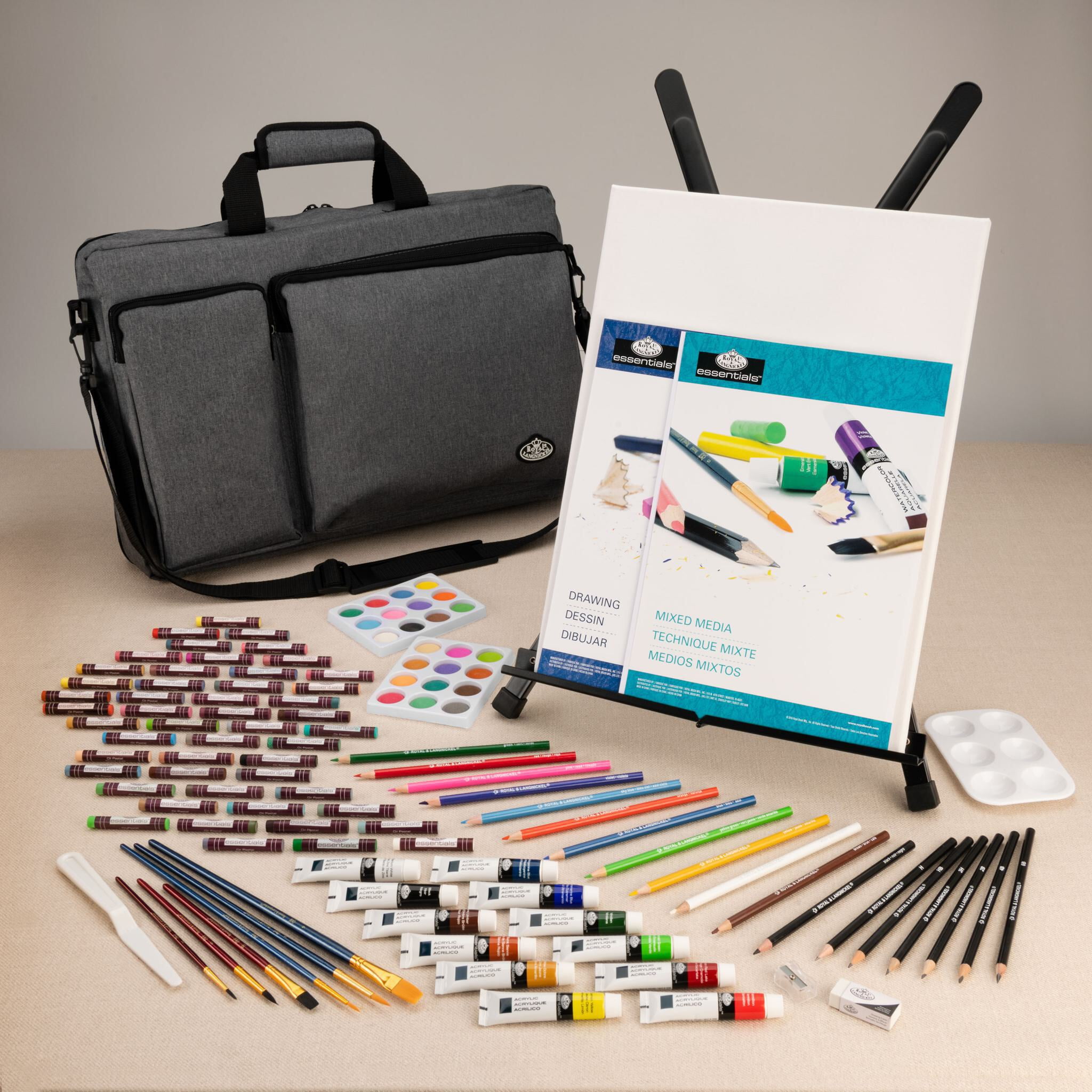 Royal & Langnickel Essentials Mixed Media Art Set with Satchel - Artist Drawing & Painting 164 piece