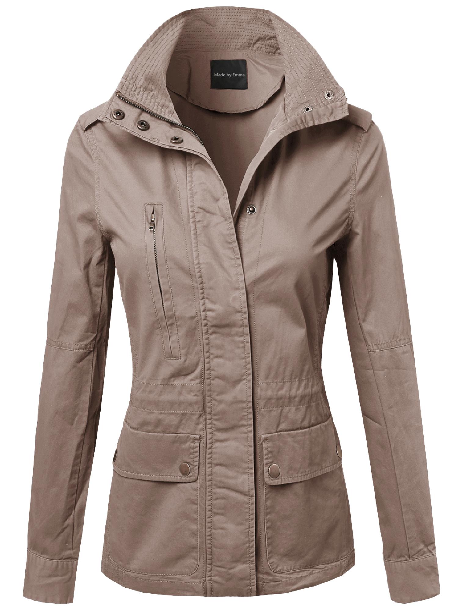 FashionOutfit FashionOutfit Women's Military Style Zipper Snap Button