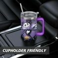 thumbnail image 7 of 40oz Halloween Nightmare Before Stainless Steel Tumbler with Lid and Straw,Spill Proof Travel Christmas Jack Skeleton Cup Double Wall Vacuum Insulated Coffee Mug with Handle Purple, 7 of 7