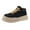Black, variant on XIMIN Mens Fashion Suede Leather Lace Up Platform Sneakers Casual Retro Round Toe Non Slip Flats Orthotic Sport Lightweight Shoes for Walking Daily Travel Footwear (8.5, Black)