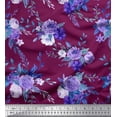 thumbnail image 1 of Soimoi Cotton Duck Fabric Leaves,Lilac & Peony Floral Print Fabric by The Yard 42 Inch Wide, 1 of 3