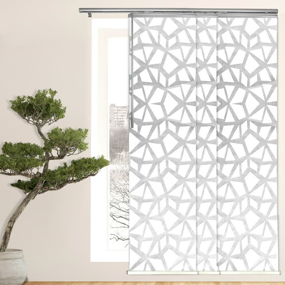 Domovina 3 Panel Track Vertical Blinds, Adjustable 36-66"W x 91.4"H - Splinter