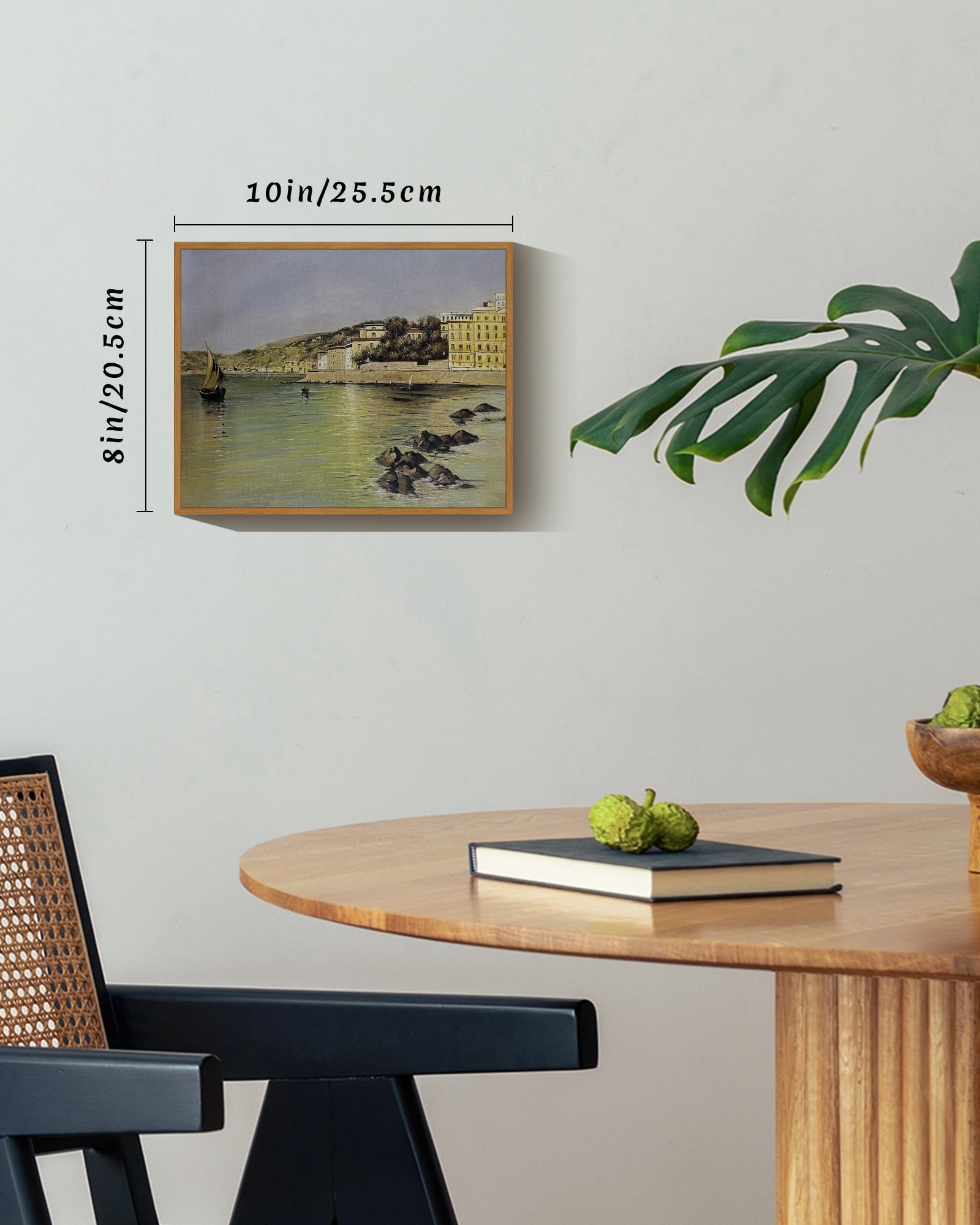 Drsoum Vintage Landscape Wall Art Classic Retro Seatown Prints Farmhouse Kitchen Bathroom Office Decor - 8x10in Nature Framed