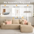 thumbnail image 3 of Ovios Modular Sectional Sofa with Chaise, 106" Deep Seat L-Shaped Plush Corduroy Boneless Couch for Apartment, Beige, 3 of 14