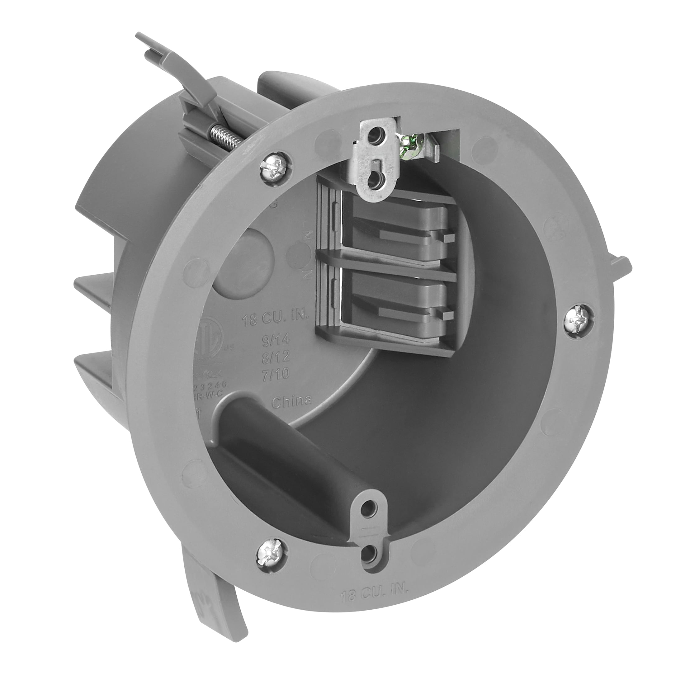 Maxxima 18 cu. in. PVC Old Construction Ceiling Electrical Junction Box, Ceiling Box, ETL Listed, Gray (10 Pack)