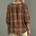 thumbnail image 4 of WCJM Womens V Neck 3/4 Sleeve Bohemian Loose Fit Long Sleeve T Shirts Casual Fall Top (Coffee,M), 4 of 5