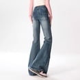 thumbnail image 1 of WILLBEST Pantalones Mujer Pantalones Vaqueros Acampanados de Tiro Bajo para Mujer, Desgastados, Holgados E Informales, Cómodos, Elásticos, Estilo Holgado. Extra Grande, 1 of 8