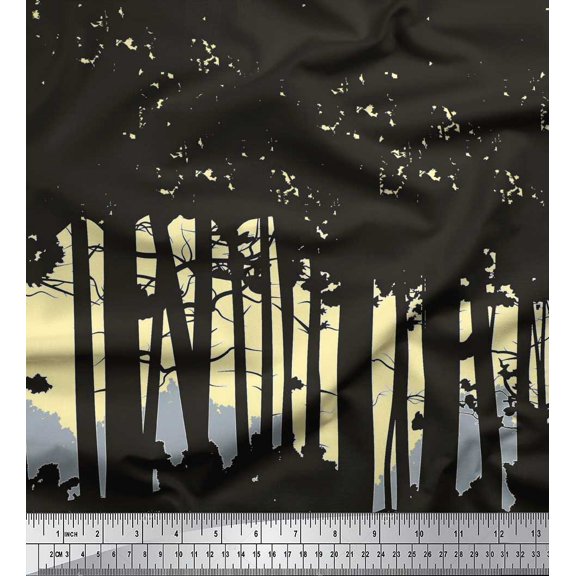 Soimoi Velvet Fabric Tree Nature Decor Fabric Printed Yard 58 Inch Wide
