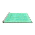 thumbnail image 2 of Ahgly Company Machine Washable Indoor Rectangle Oriental Turquoise Blue Traditional Area Rugs, 3' x 5', 2 of 4