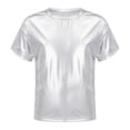 thumbnail image 2 of DPOIS Kids Boys Girls Shiny Metallic Hip Hop Dance T-Shirt, 2 of 7