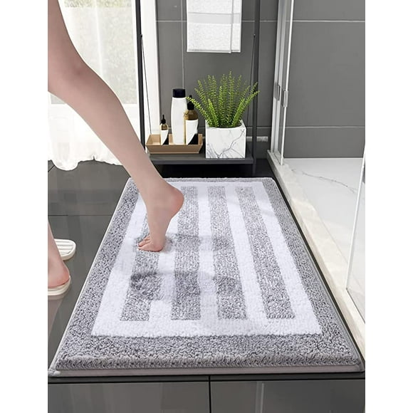 Bathroom Rugs Mat, Bath Mats for Bathroom Non Slip, Ultra Soft Washable and Gray Bath mats for Bathroom, Bath mat Bathroom(20x32, Gray)