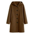 thumbnail image 7 of WQNVRNR Kids Hooded Wool Blend Coat- Button Front Boys and Girls Winter Warm Trench Coat Outerwear with Pocket Brown Size 7 Years, 7 of 7