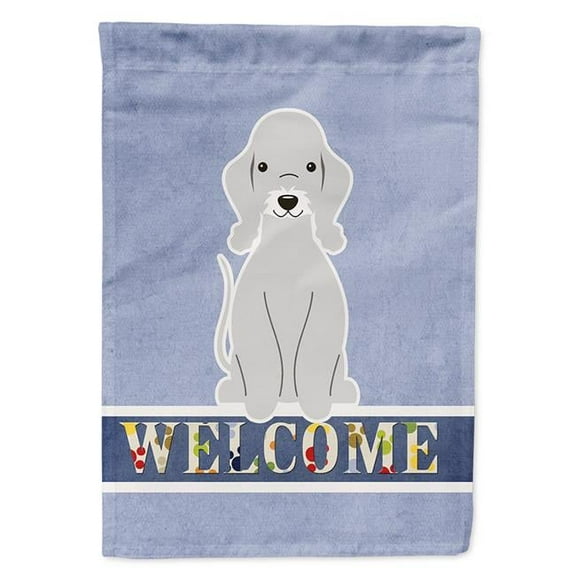 Caroline's Treasures BB5671CHF Bedlington Terrier Blue Welcome Flag Canvas House Size , Large, multicolor