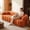 Orange, variant on LLappuil 98" Cloud Couch, Oversized Boneless Compressed Sofa, Corduroy 3 Seater Sofa Couch with Bubble Channel Tufted for Living Room, No Assembly Required