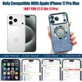 thumbnail image 2 of Funda magnética con purpurina para iPhone 17 Pro Max, compatible con MagSafe, protección total, delgada, a prueba de golpes y arañazos, con protector de lente de cámara, red antipolvo y brillo, 2 of 7