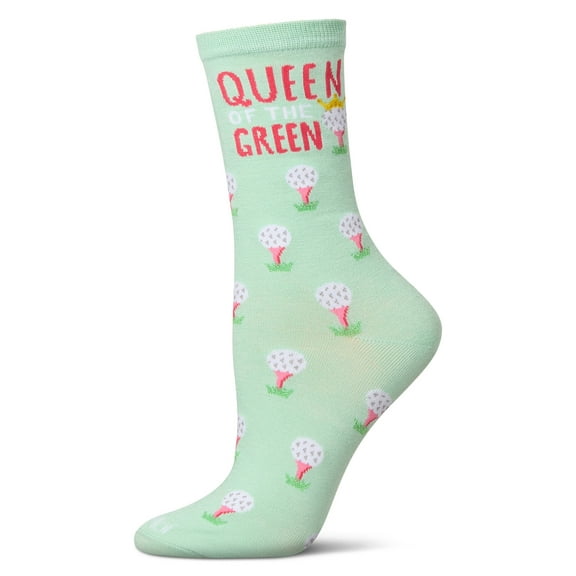 MeMoi Women's Queen Of The Green Rayon From Bamboo Crew Socks - Womens - Female, 9-11, Mint